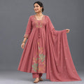 Dusty Rose Embroidered Anarkali Set - Grua women's ethnic wear