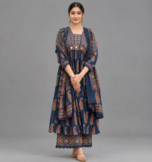 Midnight Mosaic Kurta Pant Set - Grua women's ethnic wear